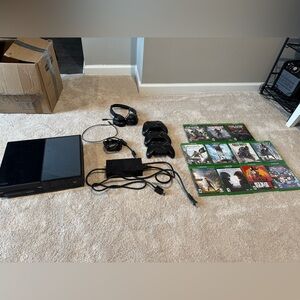 Xbox One 500TB console with controllers and games